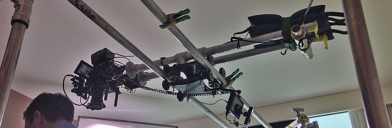 overhead camera dolly with speed rail